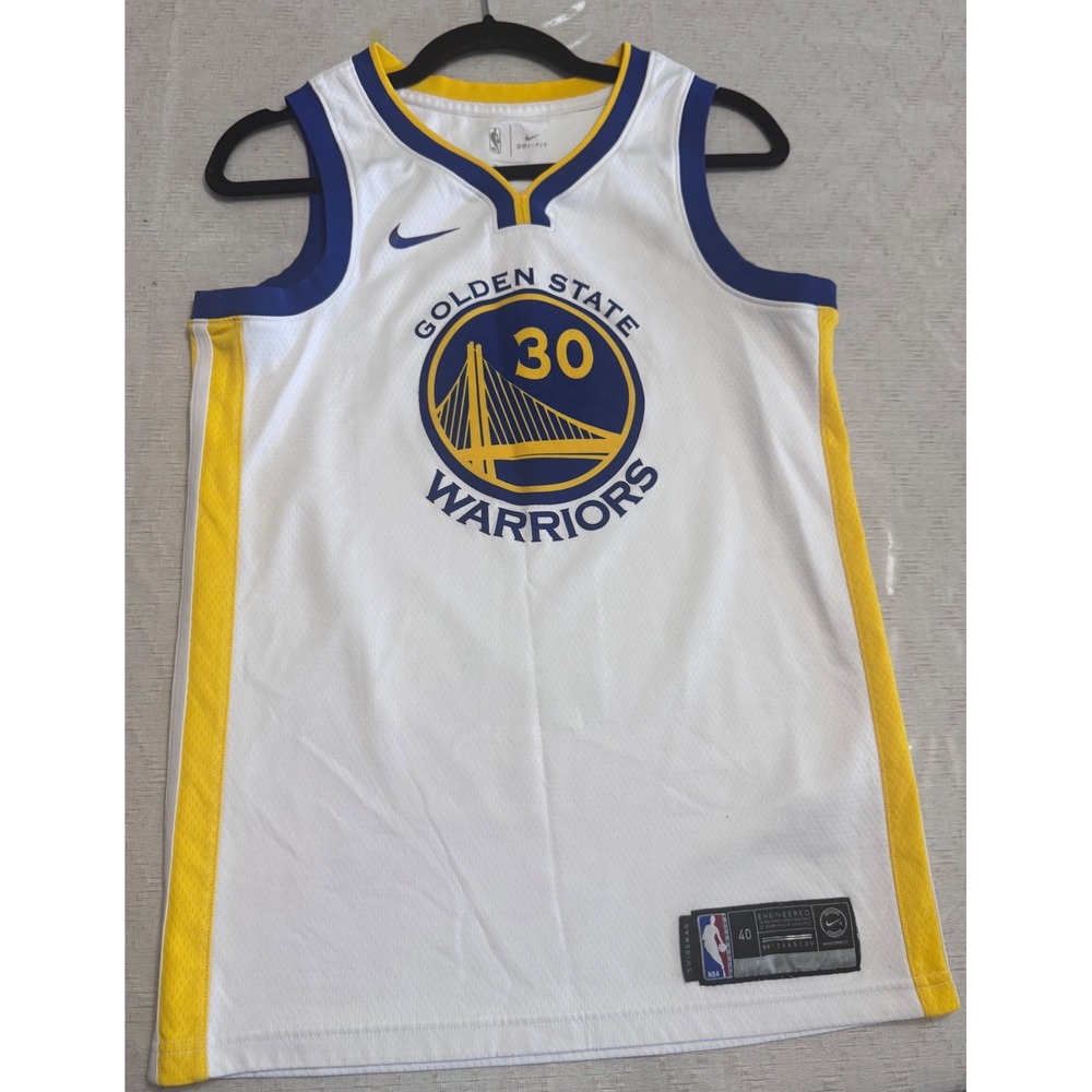 Nike Golden State Warriors Stephen Curry 30 Swingman Jersey White Mens Small 40